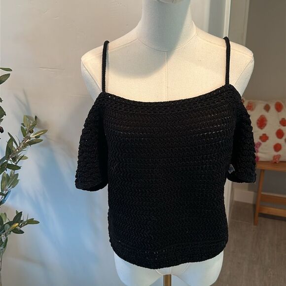 VINCE Open Shoulder Organic Cotton Crochet Tank New! - Picture 6 of 13